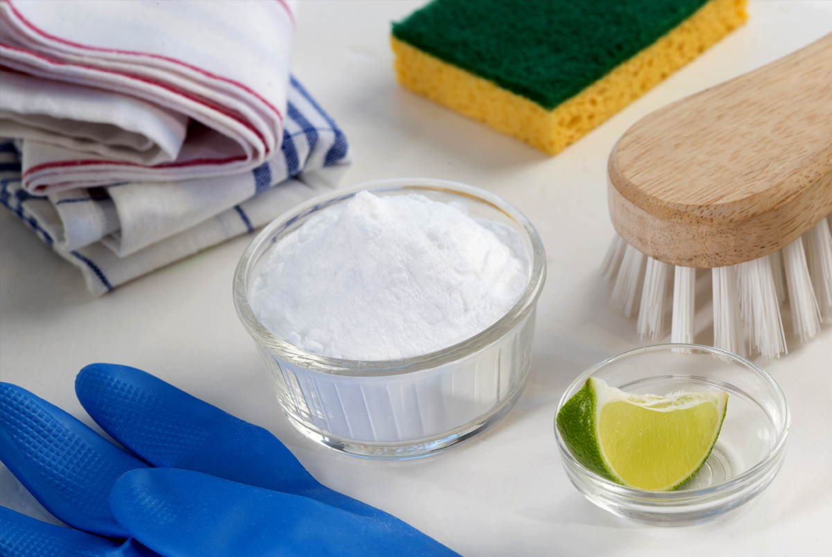 baking powder and cleaning supplies