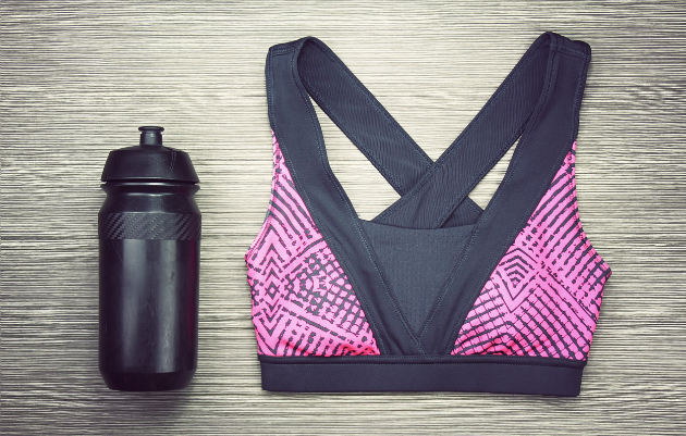 sports bra and bottle